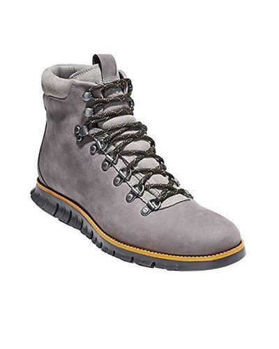 US 7.5 Cole Haan Men Zerogrand Hiker Water Resistant Boot Shoe Grey/White