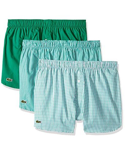 Lacoste Mens 3-Pack Authentic Print Woven Boxers