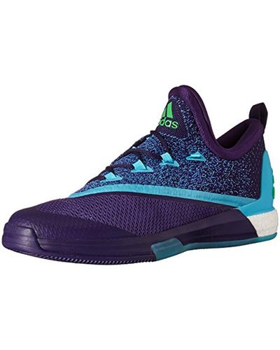 blue and purple basketball shoes