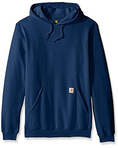Carhartt Cotton Big & Tall Midweight Sweatshirt Hooded Pullover Original Fit K121 in Blue for 