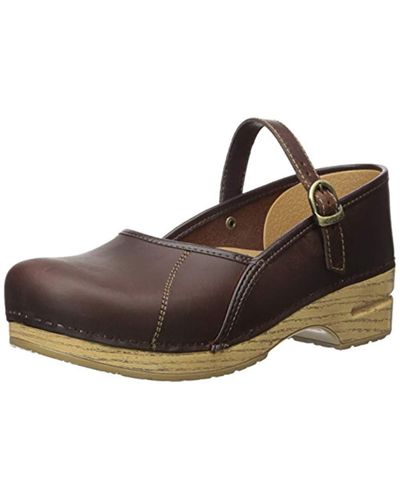 dansko clogs brown oiled leather