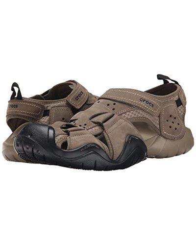 swiftwater leather fisherman crocs