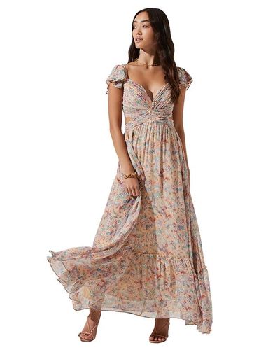 Astr Primrose Floral Strappy Back Maxi Dress | Lyst