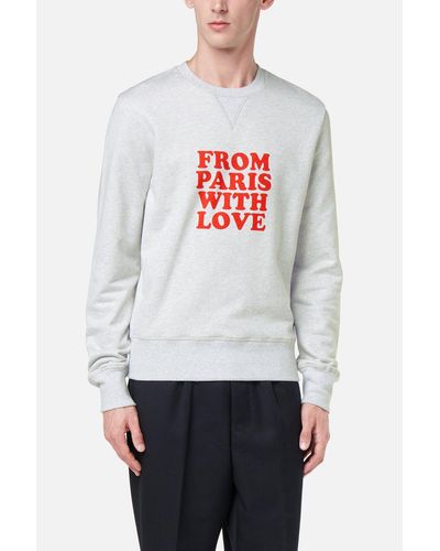 Ami Cotton From Paris With Love Sweatshirt In Light Grey Grey For Men Lyst