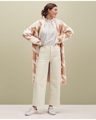 Download Ann Taylor Corduroy Smocked Mock Neck Top in White - Lyst