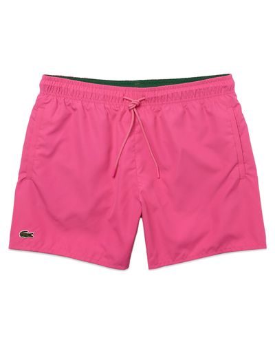 Lacoste Quick Dry Swim Shorts Mh6270 in Pink for Men | Lyst