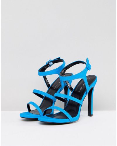 new look blue heeled sandals