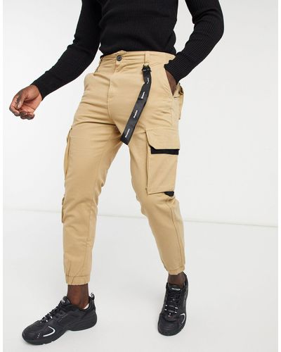 Bershka Denim Cargo Trousers in Grey (Gray) for Men | Lyst