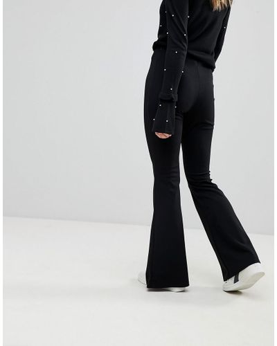 New Look Crepe Flare Pants in Black 