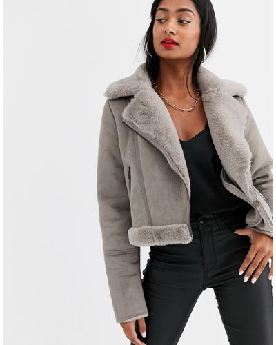 grey aviator jacket womens