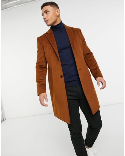 topman camel overcoat