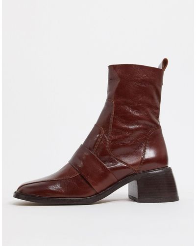 asos almond premium leather boots