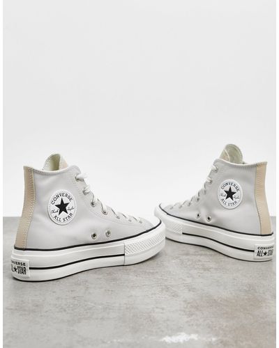 Chuck Taylor Lift - Baskets plateformes montantes - Blanc cassé et beige  contrastant Converse - Lyst