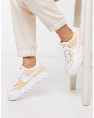 Nike Rubber Air Force 1 Shadow Tonal Cream And Orange Sneakers in Natural -  Lyst
