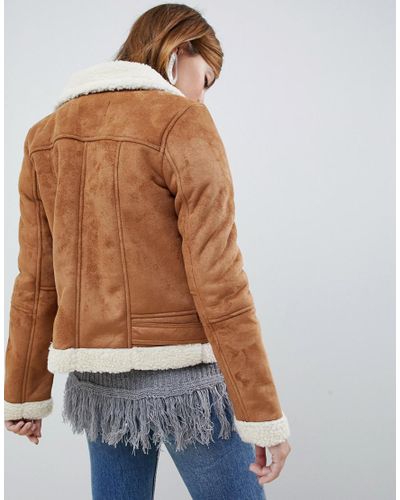 shearling borg jacket