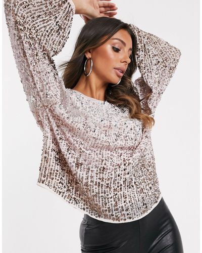 ASOS Synthetic Ombre Sequin Batwing ...