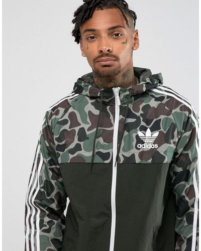 Adidas green camo windbreaker hotsell