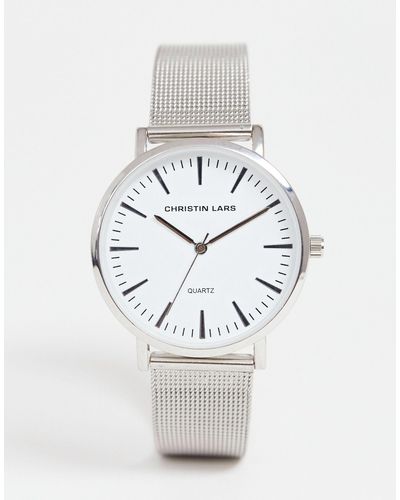 Christin Lars Christian Lars - Mesh Dameshorloge in het Metallic | Lyst NL