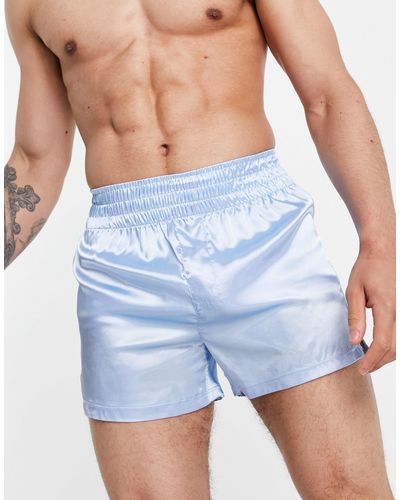 ASOS – 2er-pack satin-boxershorts mit breitem bund in Blau für Herren |  Lyst AT