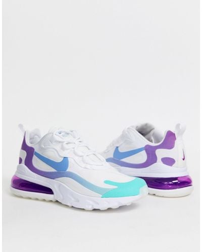 Nike Rubber Blue And Purple Air Max 270 React Sneakers Pink Lyst