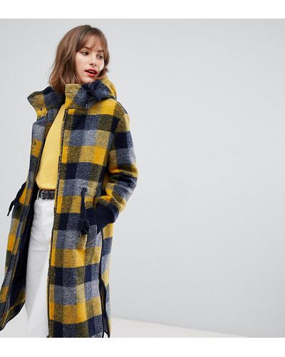 yellow check coat