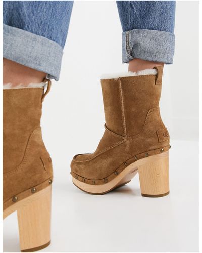 Botines tipo zueco en color castaña UGG de Ante de color Marrón | Lyst