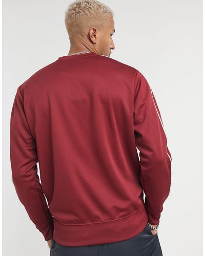 Nike Repeat Pack Polyknit Logo Taping Crew Neck Sweat in Red for 