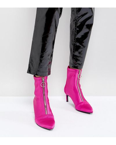 Botas con tacón de aguja y cremallera delantera Stradivarius de Denim de  color Rosa | Lyst