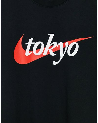 Nike Tokyo Swoosh Logo T Shirt In Black For Men Lyst