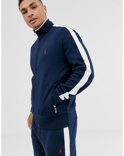 Top della tuta blu navy con riga bianca lateralePolo Ralph Lauren in Cotone  da Uomo colore Blu - Lyst