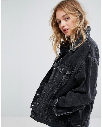 denim jacket black oversized