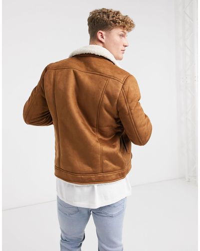 suede borg jacket mens