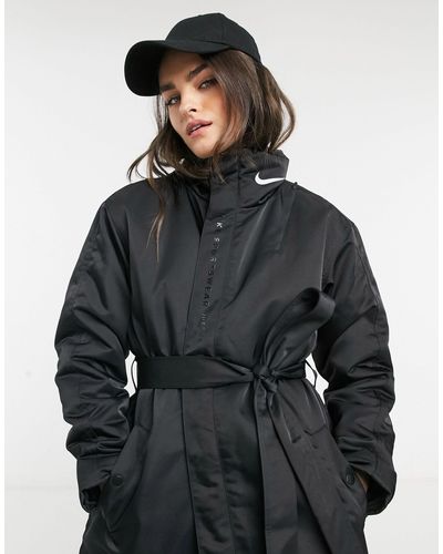 Nike Trench Coat in Black | Lyst UK