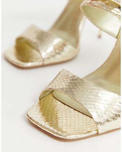 wide fit gold heels