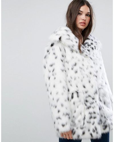 faux snow leopard coat