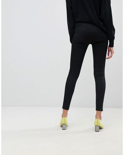 Stradivarius Denim Basic Super High Waist Jegging in Black | Lyst