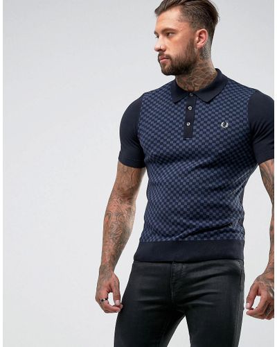 Fred Perry Cotton Tonal Gingham Knitted 