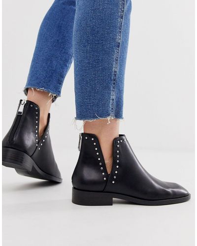 Botas negras con abertura lateral Stradivarius de Denim de color Negro |  Lyst