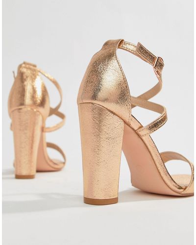 Glamorous Metallic Cross Strap Block 