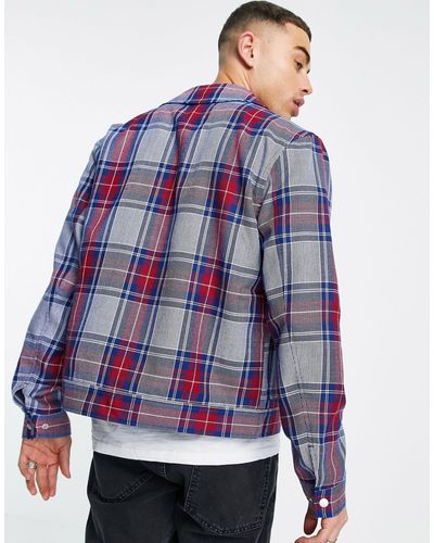 Wilcox - giacca trucker a quadri da Uomo di Farah in Rosso | Lyst