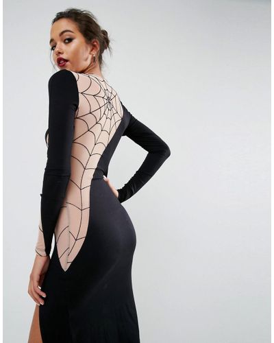 spider web cut out dress