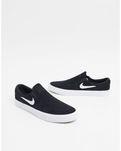 Nike Leer Zoom Janoski Remastered - Instapsneakers in het Zwart voor heren  - Lyst