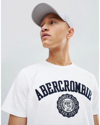 Abercrombie & Fitch Legacy Applique Badge Logo T-shirt In White for Men -  Lyst