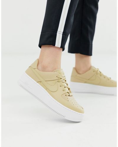 Nike Rubber Air Force 1 Sage Low Trainers in Natural | Lyst