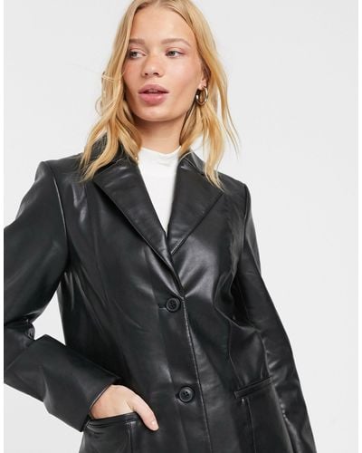 leather blazer weekday
