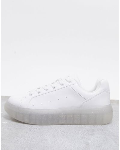 Zapatillas blancas con suela transparente Bershka de color Blanco | Lyst
