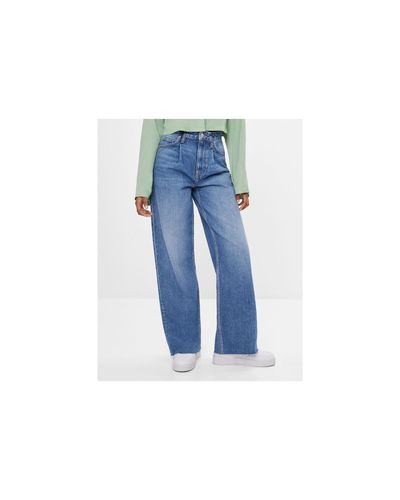 Bershka Denim – jeans mit weitem bein im stil der 90er-jahre in Blau - Lyst