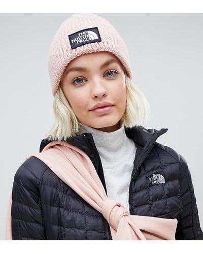 Logo Box Cuffed Beanie Hat In Pink 