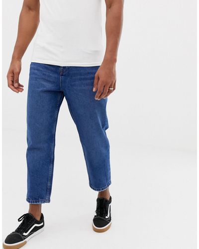 Bershka Denim Slim Dad Fit Jeans in Blue for Men | Lyst