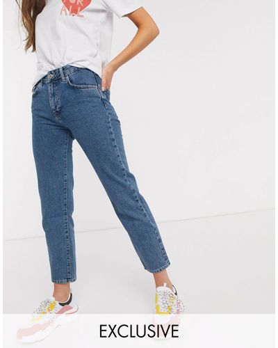 Pull\u0026Bear Denim Regular Mom Jeans in Blue | Lyst